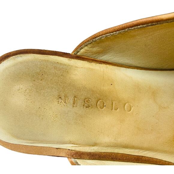 Nisolo Lima Womens Tan Slides Slip On Suede Mules Pointed Toe Mid Heel Size 7 - Picture 5 of 7